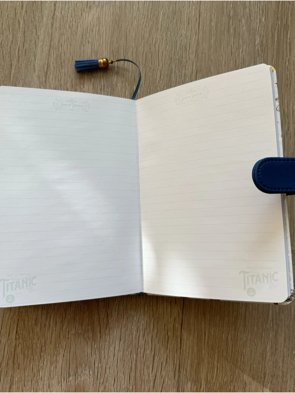 Titanic Themed White Journal with Blue Strap